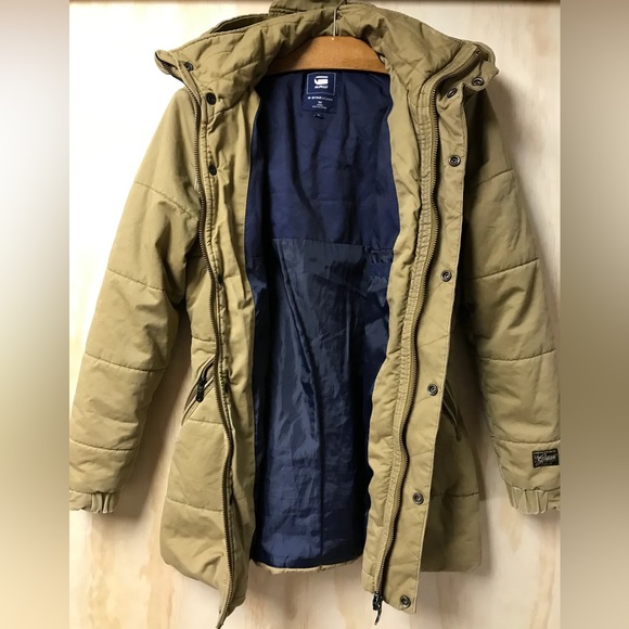 G-star long winter coat in green size small - Picture 2 of 4